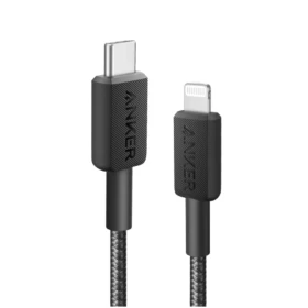 Anker 322 USB-C to Lightning Cable Braided (0.9m/3ft) -Black A81B5H11
