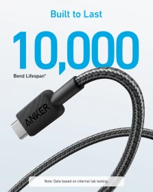 Anker 322 USB-A to USB-C Cable Braided (1.8m/6ft) -Black A81H6H11