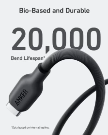 Anker 544 USB-C to USB-C Cable Bio-Based, 140W, 1.8m/6ft, A80F2H11 -Black